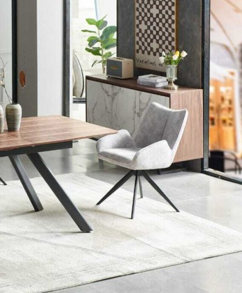 DINING CHAIR ASPEN PL7072 W550*D630*H790MM FABRIC: 802-3 METAL LEG WITH BLACK SAND POWDER COATING