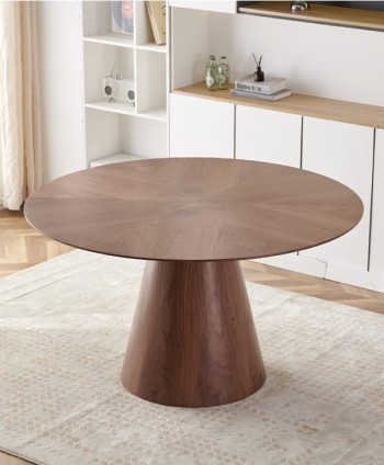 DINING TABLE ANTIBES PL1045 DIA1350*H750CM TOP: MDF WITH VENEER PARQUET LEG: MDF+VENNER