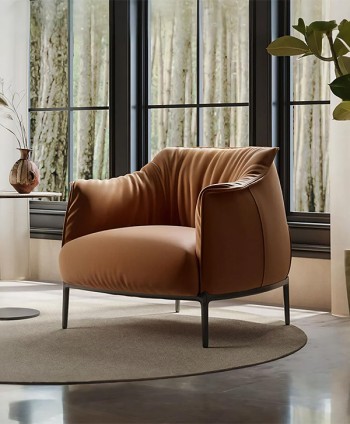 SOFA ACCENT COCOA SF1001-1 BLACKGOLD NAPA GRAIN LEATHER BROWN W860 D840 H810 MM