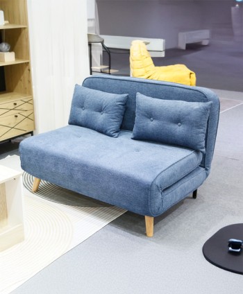 SOFA BED PESCARA DOUBLE SEAT SF-N2404B CORDUROY BLUE- SOFA 1170*810*810/SOFA BED 1980*1170*300 MM