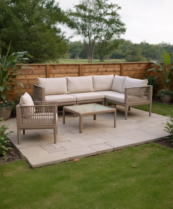 OUTDOOR KENZO F868 1 SINGLE SEAT+ 4 SEAT PP + 1 C/TABLE FABRIC -OUTDOOR 3 STR W680/W530/W420 H720*D7