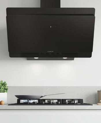 CANDY COOKER HOOD WALL MOUNTED  GLASS 90CM BLACK