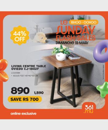 LIVING CENTRE TABLE OVIEDO CJ-1802F ADJUS FEET 40*40*50 CM - FLASH SALE SUNDAY 15 MARCH