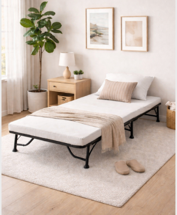 BEDROOM FOLDING BED HY-BUDDY GREY BJ1011-4/MATT BLACK 75FOLD (L870*W190*H1040)/ (L1900*W750*H310)