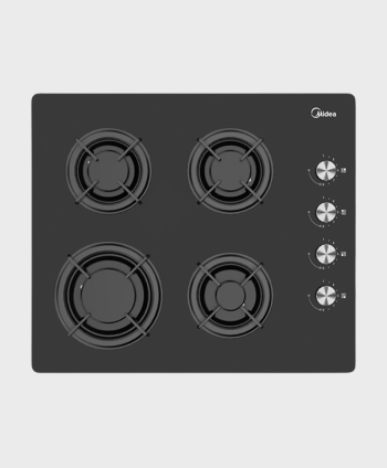 MIDEA BUILT-IN HOB 4GAS BURNERS 60CM BLACK TEMPERED GLASS