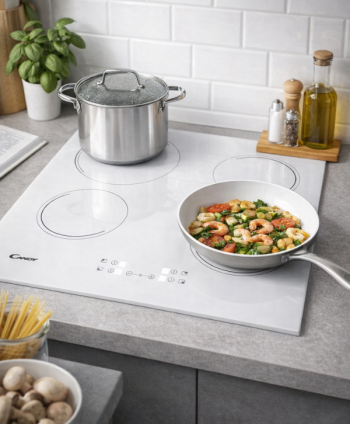 CANDY BUILT IN HOB 4 ZONES 60CM WHITE VETROCERAMIC