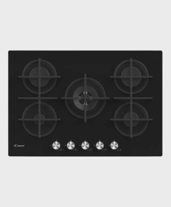 CANDY BUILT IN HOB 5   BURNERS 75CM  BLACK TEMPERED GLASS