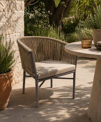 OUTDOOR CHAIR  XILIU ALU ALLOY FRAME + CUSHION 570*570*750 MM