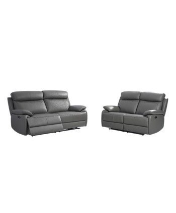 SOFA SET 3+2 3EE+2EE AMBER LEATHER/PVC 4 MOTORS RECLINER K2507