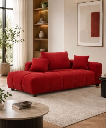 SOFA 3 SEATER ODEA IN MERINO COL TERRACOTTA  W 220*D100*SH 80 CM