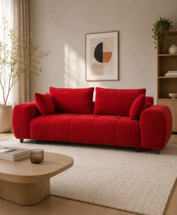 SOFA ROMAN CHAIR ODEA IN MERINO COL TERRACOTTA  W210 SH40 D100 CM