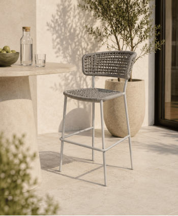 OUTDOOR HIGH CHAIR  ZAI ALU ALLOY FRAME 450*550*1100 MM
