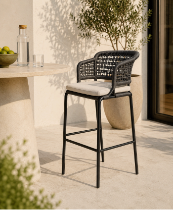 OUTDOOR HIGH CHAIR MIFENG ALU ALLOY FRAME + CUSHION 550*600*1100