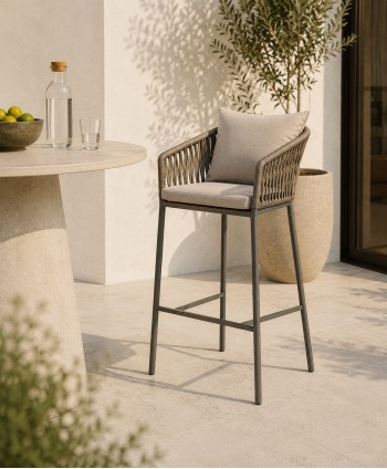 OUTDOOR HIGH CHAIR TUNGMAN ALU  ALLOY FRAME + CUSHION 550*500*1100