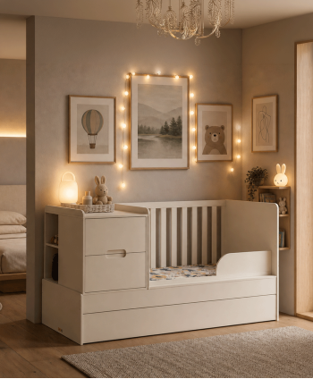 BEDROOM CRIB FORMARE REF 61508 WITH AUXILIARY W1930 H1020 D 870 MM (MATTRESS 1300X700MM)