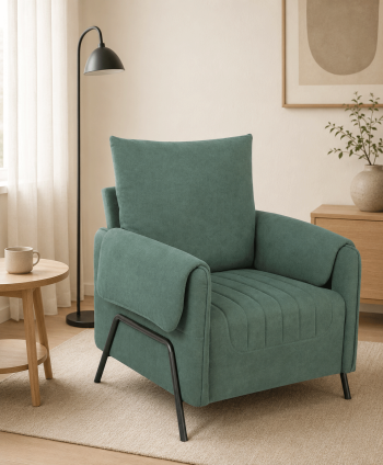SOFA SINGLE ANYA 740*760*890/SH720 MM  METAL SF-N2409A GREEN