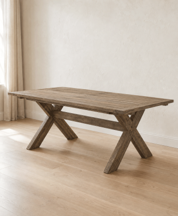 DINING TABLE MONZA YHTZ 159034AFX120H-72(S)(T) RUSTIC HEVEA (AWB) W1555 X D950 X H119MM
