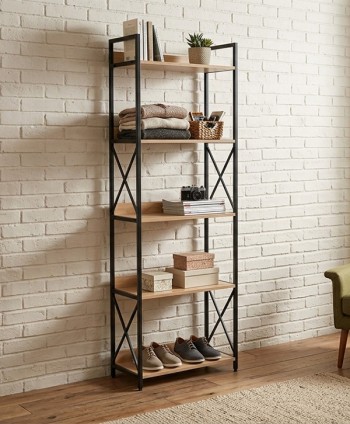 HOME OFFICE SHELF CHAMONIX OAK&WHITE L51.0*W30.0*H177.0 CM BS-N2210