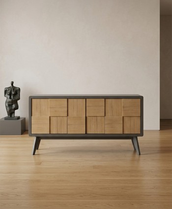 LIVING SIDEBOARD FOREST IVS 5277 DARK GREY/WALNUT H800 W1500 D400 MM