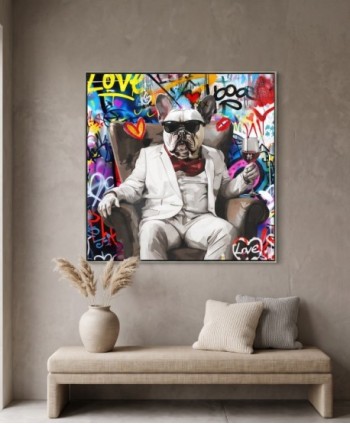 DECO PAINTING K-P7262N-2 PRINT WITH 50% HANDPAINT 82.5*82.5*3.5