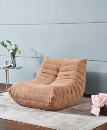 SOFA SINGLE STR TOGO YF407-1 LIGHT BROWN