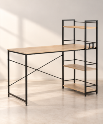 HOME OFFICE COMPUTER DESK DELTA OAK&BLACK L125.0*W52.0*H60.0 CT-N2301