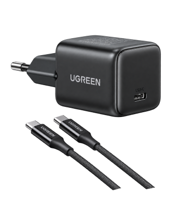 UGREEN 30W 1C GAN FAST CHARGER WITH CABLE - BLACK