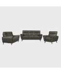 LAZA SOFA 3+2+1 PVC AC DARK GREY