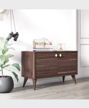 RUUM VEGA TWO DOORS LOW CABINET WALNUT